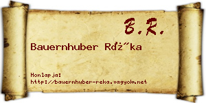 Bauernhuber Réka névjegykártya