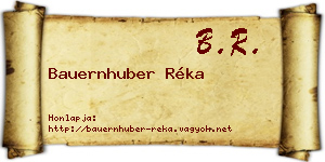 Bauernhuber Réka névjegykártya